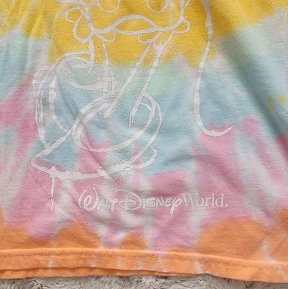 Disney Parks Minnie Mouse Flower Hat TieDye Cotton Drawstring Hoodie Sz S - Picture 5 of 10
